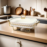 Mitmeotstarbeline lainelise mustriga keraamiline pajaroog rauast raamiga, kahe k&otilde;rva ja kalaplaadiga suppipott