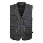 Meeste vest Vabaaja jakk Kevad ja s&uuml;gis Vaba stiil Puuvill Mitmetaskuline Lukuga Tuulekindel Mantel Kraeta Varrukateta Jakk Mehele Suurus L-10XL 6XL