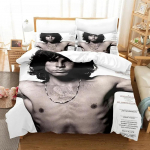 3D The Doors Jim Morrison Voodipesukomplekt &Uuml;heinimese Twin T&auml;iskasvanu Queen King Suuruses Voodikomplekt T&auml;iskasvanud Poiste Magamistoa Tekikoti Komplektid EU single(135x200cm)