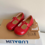 Laste Kevad/s&uuml;gis Uued T&uuml;drukute V&auml;lismaa Stiilis K&otilde;ik Vintage Nahast Kingad Vanaema Madala Suuga Mary Jane Kingad Zapatos para ni&ntilde;as -Insole14cm punane