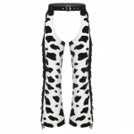 L&auml;&auml;ne kauboi p&uuml;ksid - Lehmakirju flanellp&uuml;ksid tutikesega ja reguleeritava v&ouml;&ouml;kohaga rattas&otilde;iduks/Halloweeni S must