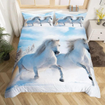 Galopeeriva hobuse voodipesukomplekt Hobuse tekikate &Uuml;heinimese T&auml;is Suur Kuningas Talumaja Loomad Tekikate Lastele T&uuml;drukutele Teismeliste Toa jaoks EU Single(135x200cm)