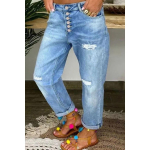 Naiste venivad teksad - Mugav lahtine l&otilde;ige, &Uuml;herealine disain, Pesuga sirge s&auml;&auml;rega stiil, Mitmek&uuml;lgsed igaks hooajaks XL sinine