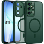 Coque de Protection - BOOLING - Samsung Galaxy A17 4G/5G - Anneau Magn&eacute;tique Vert Nuit - 2 Vitres