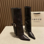 Terava ninaga Naised K&otilde;rged Saapad K&otilde;rged Kontsad Kingad Nahast Naine 2025 Trend Talvine Gladiaator Seksikas P&otilde;lv k&otilde;rge Chelsea Botas De Mujer 39