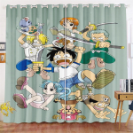 Multikas kardin Luffy Gear 5 Poistele Piraadid 3D Prindi Magamistuba Elutuba Akna Pimendav Vaheseina Stiil Kodu Kaunistus 100x140cm