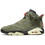 Travis Scott x Air Jordan 6 Retro Oliivitooni Unisex tossud Roheline Keskmine oliiv Must-Valge-University-Red CN1084-200 40.5