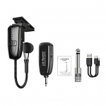 2.4G Traadita Muusikainstrumendi Mikrofon 30M Ulatus Klipiga Saksofoni Mikrofonis&uuml;steem Mitmeotstarbeline Pillikondensaator Pick-up Vastuv&otilde;tja must