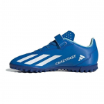 Adidas X Crazyfast.4 S&uuml;nteetiline Nahk Kunstmuru P&otilde;rutust Summutav Vastupidav Madala S&auml;&auml;rega Jalgpallijalatsid Laste Jalgpallijalatsid Sinine IE1591 28