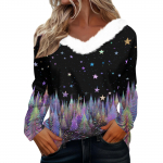 Pikkade varrukatega s&auml;rgid naistele Armsad topid J&otilde;ulutr&uuml;kised T-s&auml;rgid Pluusid Suures suuruses vabaaja topid Pullover XXL lilla