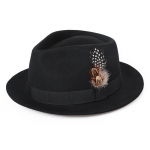 Unisex Klassikaline Villvildist Fedora Sulgedega - Euroopa ja Ameerika Stiil 58 cm must