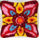 Loodusmaastik Latch Hook Komplektid Smyrna Padjap&uuml;&uuml;r S&otilde;lmepadi Pakett Lilletikandi Latch Hook Komplekt Set K&auml;sit&ouml;&ouml; Tikandipadi 43X43cm