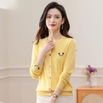 FengXun Women's 100% Wool Loose Cardigan Sweater M