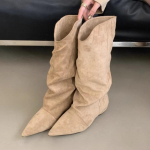 Naiste Madalad K&otilde;rged Saapad Suede Vabaaja Talvesaapad 2025 Trend Uued P&otilde;lvini Chelsea Lumesaapad Volditud Botas Naine Zapatos 35 khaki