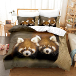 3D The Lesser Panda voodipesukomplektid tekikott koos padjap&uuml;&uuml;riga, kaheinimesevoodi, t&auml;issuuruses kuninganna voodipesu, voodipesu AU Single(140x210cm)