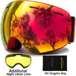 Suusaprillid Kahekordse klaasiga Lumelauaprillid Uduvastased UV-kaitsega Unisex Mootorsaanis&otilde;it Suusatamine Uisutamine &Ouml;&ouml;n&auml;gemisega Suusaklaas