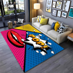 Pop Art 3D-tr&uuml;kiga suured vaibad kodu elutuppa laste magamistuppa diivani juurde uksematt k&ouml;&ouml;gip&otilde;randa vaibad libisemiskindel dekor 80*120cm black