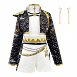 Kpopi deemonik&uuml;ti kost&uuml;&uuml;m Rumi Halloweeni Cosplay Kuumad T&uuml;drukud Show Kost&uuml;&uuml;m Must L&auml;ikiv Komplekt Halloweeni T&uuml;drukud Anime R&otilde;ivad 150 9-10year&Other