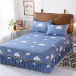 Uus saabumine tr&uuml;kitud voodi seelik Dekoratiivne volangidega voodi seelik Kodu voodipesu Madratsi kate Libisemisvastane Magamistoa voodikate voodilina 1pc Skirt 120x200cm