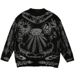 Unisex sviiter Rose Eye Scorpion Print Ripped Pullover XXL