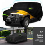 210T Veekindlad Autokatted Kohandatud Sobivusega Hummer H3 Maasturile 2006-2010 K&otilde;ikideks Ilmastikutingimusteks T&otilde;mblukuga Uksega Lumest, Vihmast, Tolmust, Rahest Kaitse