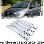 Luxury chrome door handle cover trim protection cover for Citroen C3 MK1 2002~2009 Car accessory sticker 2003 2004 2005 2006 1H-2D