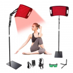 Punase tule lamp n&auml;ole ja kehale koduseks kasutamiseks 660nm 850nm l&auml;hiinfrapunase valguspaneeli seade reguleeritava aluse ja taimeriga Therapy lamp must