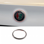 Real Carbon Fiber For Alfa Romeo Giulia Stelvio  Car rear Logo Circle Cover Trim Sticker Car Exterior Accessories Style 2