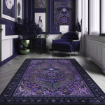 N&otilde;iakunstivaip Kodu N&otilde;ialik Dekoor Magamistuba Lilla Gooti Vaip M&uuml;stiline Vaip Fairycore Dekoor N&otilde;ialik Kingitus Lilleline Vaip Magamistuba Libisemisvastane 80x120cm