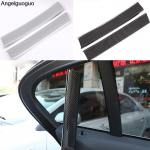 Car ABS Plastic Carbon fiber interior Window C Pillar Cover Strips Trim For 2014-2018 BMW 5 series F10 F18 G38 G30 Silver style