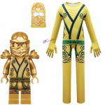 Poiste Halloweeni kost&uuml;&uuml;m lastele Anime Ninjago Ninja Cosplay Zentai Trikotaaž Kehakost&uuml;&uuml;m Maskiga Laste Fantaasia S&uuml;nnip&auml;evapeo &Uuml;likond Kids 110cm&Ninja Costume