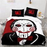 &Otilde;udusfilm Saw Voodipesukomplekt 3D Tekikate Padjap&uuml;&uuml;r Tekk Voodipesu Kuninganna Kuninga Suurus Tekikate Voodikomplekt 180*220cm 3pcs