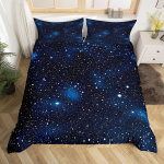 Kosmose teemaline voodipesukomplekt poistele ja t&uuml;drukutele T&auml;htede taevas Galaktika tekikate Kosmoserakett Universum tekikate &Uuml;heinimese Kuninganna suurus 180*220cm 3pcs