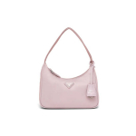 Prada Re-Edition Kolmnurkne Logo &Uuml;hev&auml;rviline Kangas Kaenla alla Kandmise Kotike &Otilde;lakott Naiste kotid Roosa 1NE515_RDH0_F0E18 Basic Set (Bag+Dust Bag)