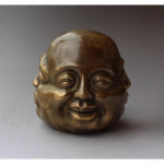 kogutav Tiibeti vana pronks elu 4 emotsiooni neli n&auml;gu Buddha pea kuju