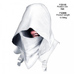 Cosplay kost&uuml;&uuml;m, Halloween Assassin's Creed cos kost&uuml;&uuml;m, meeste ja naiste &uuml;hev&auml;rviline, sama stiil, keskaegne kapuutsiga cosplay-keep One size fits all valge
