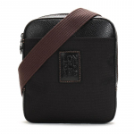 Longchamp Boxford 19 T&otilde;mblukk Logo Reguleeritav &Otilde;larihm Nahkdetailidega Crossbody kott V&auml;ike Meeste crossbody kott Must 1712080001 Black