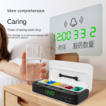 Pillikarp Nutikas Elektrooniline Ravimipillikarp Taimer N&auml;dalane Pillikarp Tervis Reisimine Tervishoid, Valge+Must Lihtne Kasutada