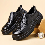 Kingad Meeste paeladega Moodsad Vabaaja Nahast Meeste T&ouml;&ouml;kingad mustad v&auml;li- Briti Hingavad Peigmehe Platvorm Pulmakleidikingad Mehelik 6