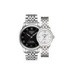 Tissot Le Locle Automaatne Mehaaniline Liikumine Must Ja Valge Tihvliga &Auml;riline Elegantne Kell Unisex Kellad H&otilde;bedane T0064071105300+T41118333 T41.1.183.33 Couple Watches