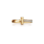 Tiffany & Co. T-seeria &uuml;hepoolne sillutatud dekoratiivne teemants&otilde;rmus Unisex s&otilde;rmused Kuld 67795148 4.5