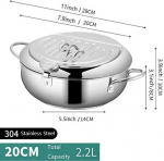 K&ouml;&ouml;gi s&uuml;gav praepott termomeetri ja kaanega roostevabast terasest pannid Jaapani tempura frit&uuml;&uuml;r Pannil praetud kanapott Toiduvalmistamise t&ouml;&ouml;riistad kollane
