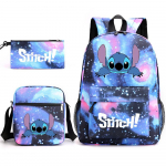 Laste seljakoti 3-osaline komplekt Lilo & Stitch teemal Ergonoomiline Veekindel 45x32x13cm T&auml;htedega sinine