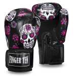 Poksikindad T&auml;iskasvanud Naistele Kikkpoksi MMA Sanda Kindad Treeninguks Nahast Kindad Spordikaitse Kindad Dropshipping 10 oz must