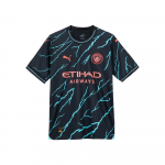PUMA Manchester City FC kolmas repliik 2023/24 hooajaks &Auml;ikesemuster &Uuml;mar kaelus L&uuml;hike varrukas Jalgpallis&auml;rk Meeste S&auml;rgid S&uuml;gavsinine 770460-03 XL