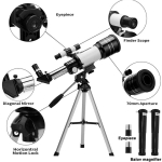 Professionaalne astronoomiline teleskoop F30070 Monokulaar 150 korda suurendus HD &Ouml;&ouml;n&auml;gemine Vaata Kuud T&auml;hte AZM70300 T&auml;htede vaatamine Low-profile support version