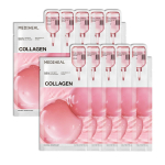 Mediheal Kollageeni Essentsiaalne Kangasmask Tuuma Tugevdamiseks 10 tk. 98% Vegan kollageen pinguldamiseks, elastsuse ja naha tiheduse parandamiseks.,K-Beauty 10pcs pink