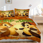 3 tk Chip & Dale multikakujuline voodipesukomplekt, 1* tekikate + 2* padjap&uuml;&uuml;ri, tr&uuml;kitud voodipesukomplekt, pehme ja mugav 135x200cm