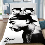 3D prindiga Tupac Hip Hop tapeet 2Pac muusika voodipesukomplekt pehme tekikate 1/2 tk padjap&uuml;&uuml;riga lastele t&auml;iskasvanutele mikrokiud 135x200cm