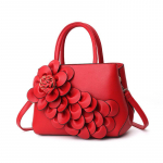 Naiste 3D Lilledega PU Nahast K&auml;ekott, Suure Mahutavusega T&ouml;&ouml;les&otilde;itja &Otilde;lakott, Disainerist Inspireeritud Klassikaline Crossbody Satchel punane